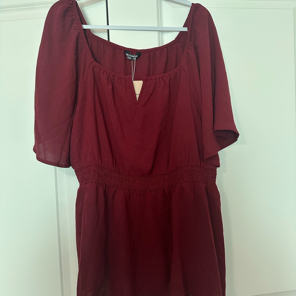 BloomChic Deep Red Blouse 22-24W